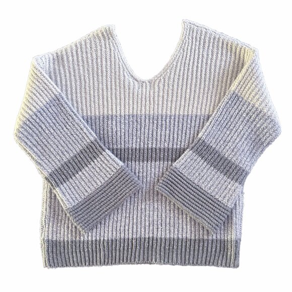 PRESS Women's cosy colour block v-neck sweater, M - Picture 3 of 7